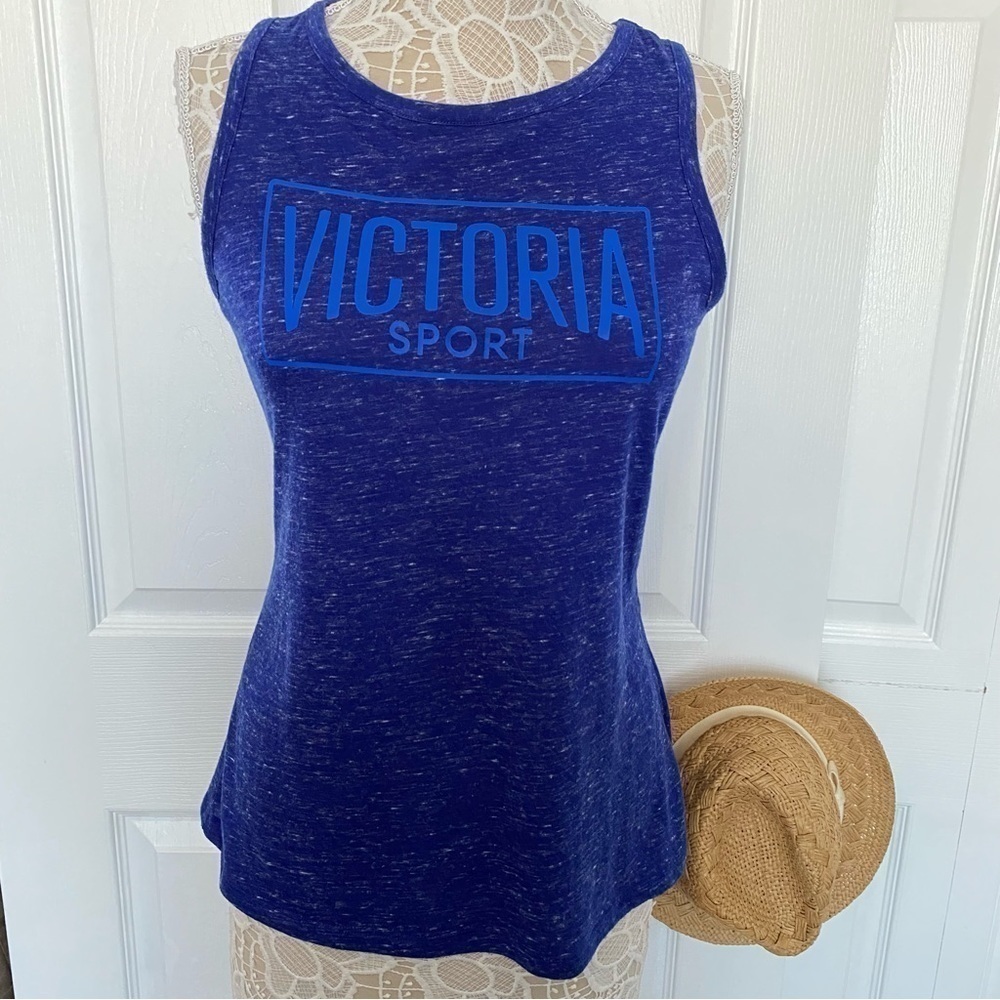 Victoria’s Secret Sport tank blue Heather blue open back size Small